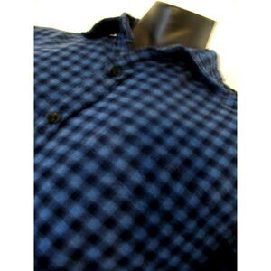 J. Crew Blue & Black plaid, Flannel, L/S Shirt Size Large, ck measurements